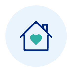 Illustration of a house with a heart